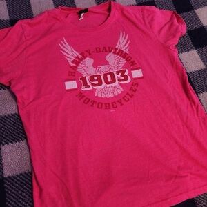 Y2K mcbling style Harley-Davidson shirt